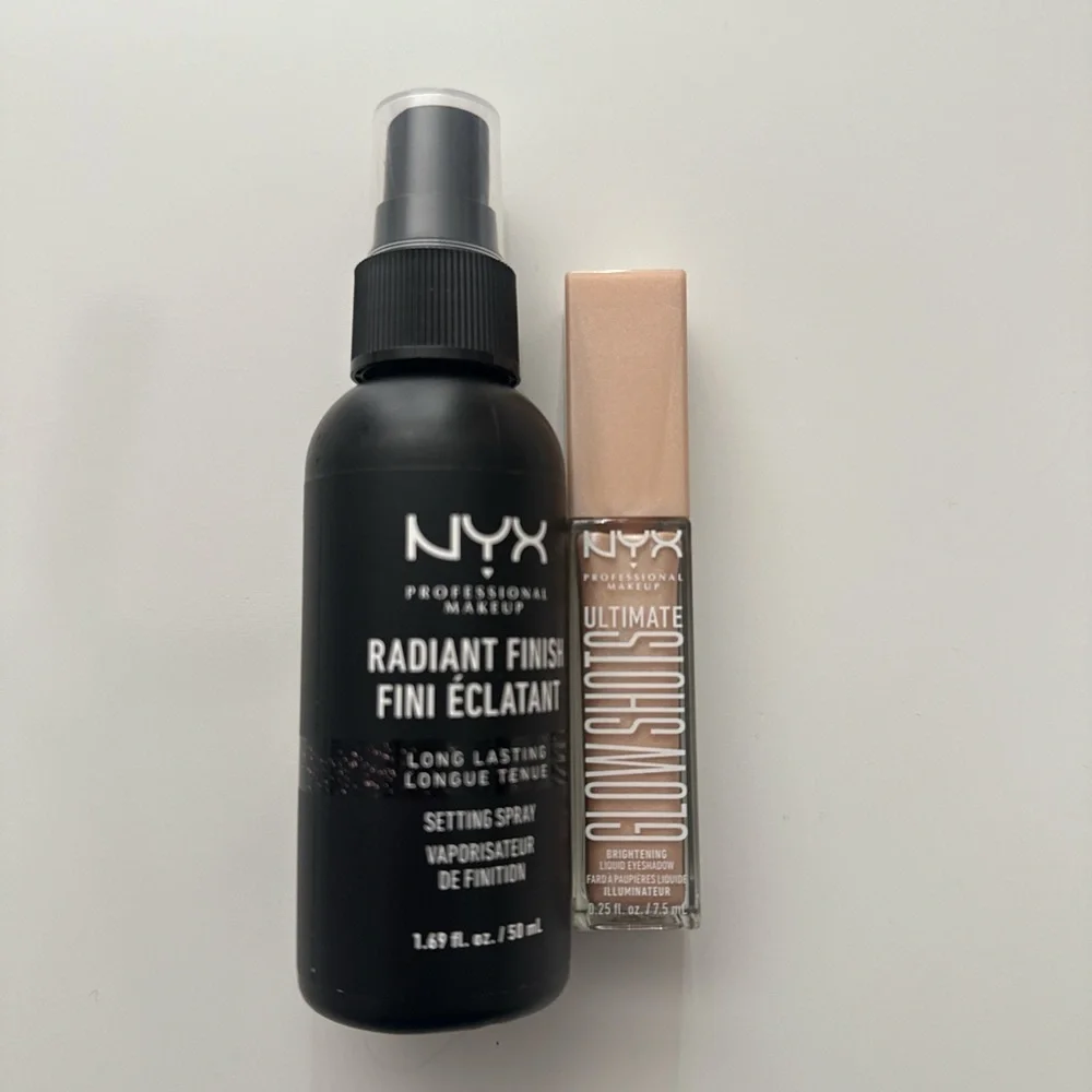 NYX Radiant Finish Setting Spray, Brow Pencil, and Eye shadow lot